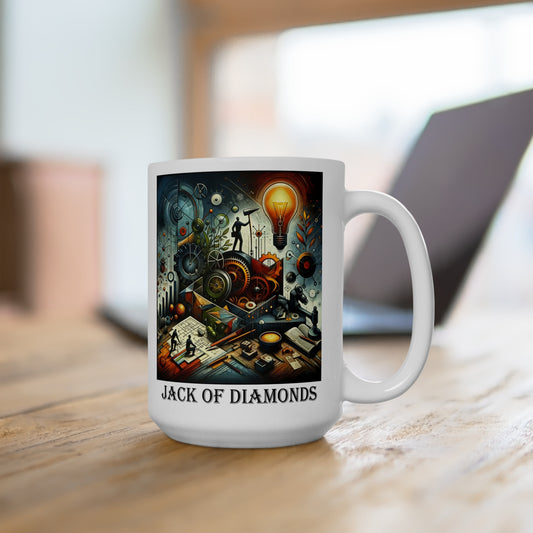 The Jack of Diamonds Ceramic 15 oz Mug from the Some Weird Mirror Collection ~ Game Version ~