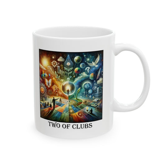 The Two of Clubs Ceramic 11 oz Mug from the Some Weird Mirror Collection ~ Game Version~