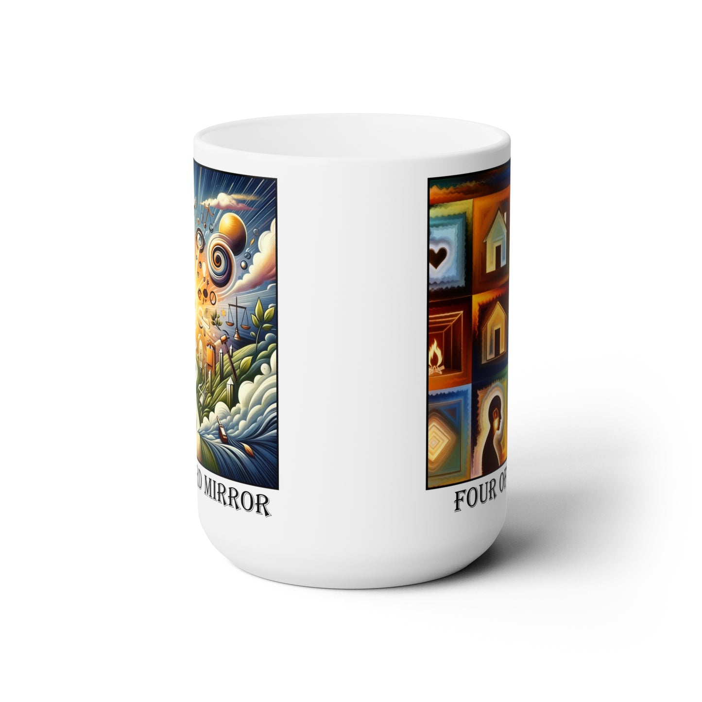 The Four of Hearts Ceramic 15 oz Mug from the Some Weird Mirror Collection ~ Game Version ~