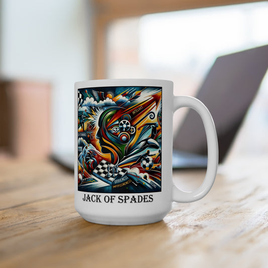 The Jack of Spades Ceramic 15 oz Mug from the Some Weird Mirror Collection ~ Game Version ~