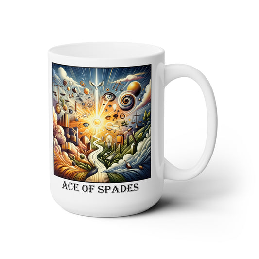 The Ace of Spades Ceramic 15 oz Mug from the Some Weird Mirror Collection ~Game Version~