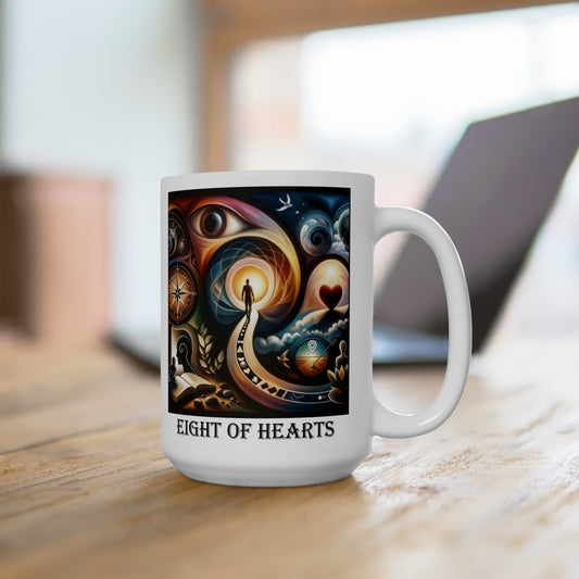 The Eight of Hearts Ceramic 15 oz Mug from the Some Weird Mirror Collection ~ Game Version ~