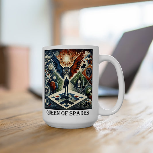 The Queen of Spades Ceramic 15 oz Mug from the Some Weird Mirror Collection ~ Game Version ~