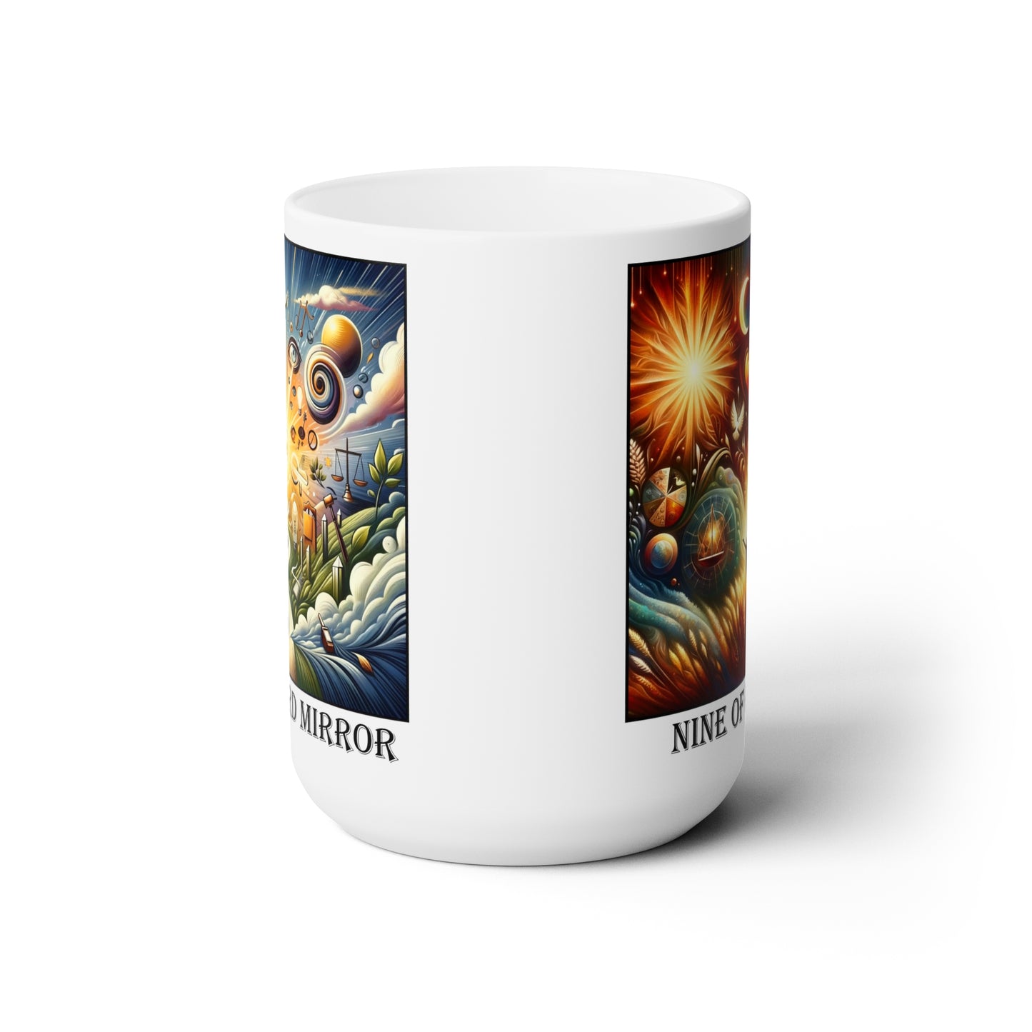 The Nine of Hearts Ceramic 15 oz Mug from the Some Weird Mirror Collection ~ Game Version ~
