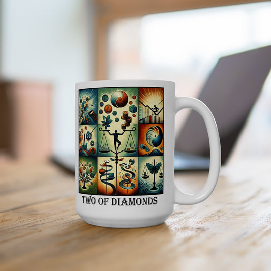 The Two of Diamonds Ceramic 15 oz Mug from the Some Weird Mirror Collection ~ Game Version ~