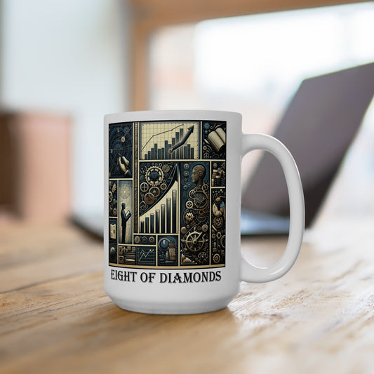 The Eight of Diamonds Ceramic 15 oz Mug from the Some Weird Mirror Collection ~ Game Version ~