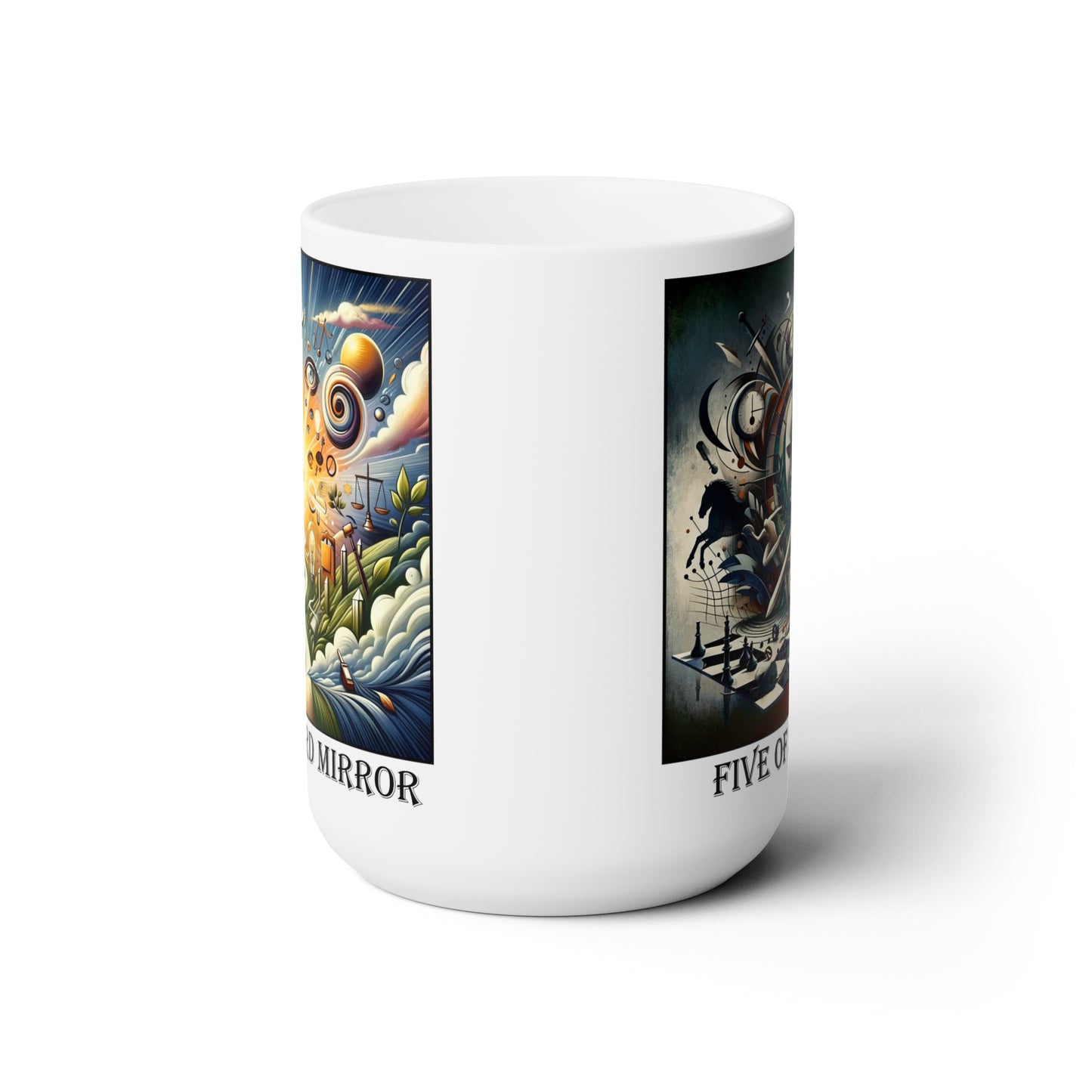 The  Five of Spades Ceramic 15 oz Mug from the Some Weird Mirror Collection ~ Game Version ~