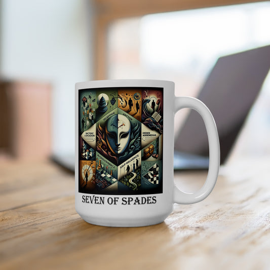 The  Seven of Spades Ceramic 15 oz Mug from the Some Weird Mirror Collection ~ Game Version ~