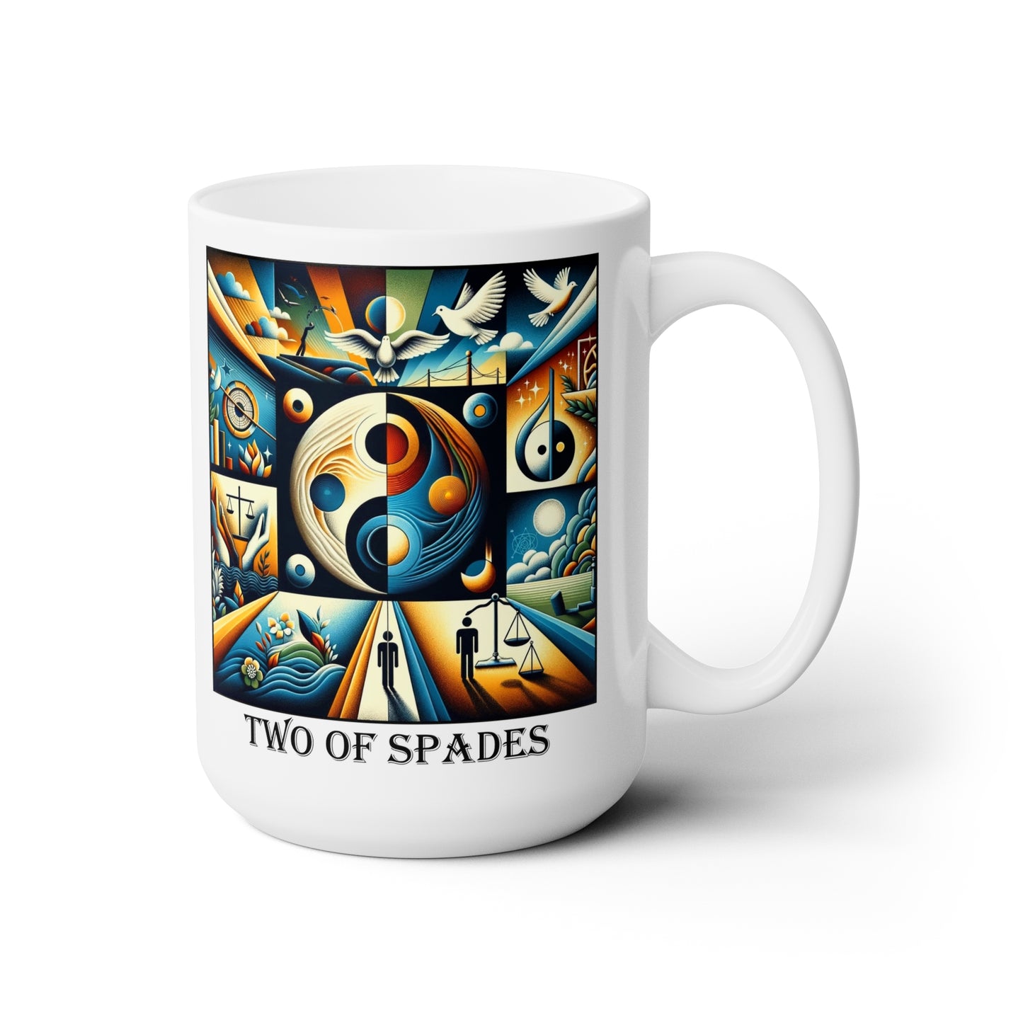 The  Two of Spades Ceramic 15 oz Mug from the Some Weird Mirror Collection ~ Game Version ~