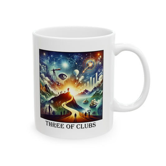 The Three of Clubs Ceramic 11 oz Mug from the Some Weird Mirror Collection ~ Game Version~